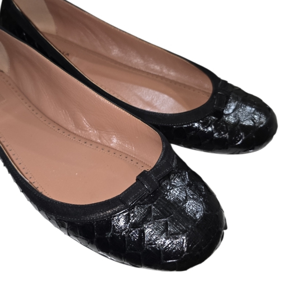 Alaia Paris Black Python Snake Leather Ballet Fla… - image 12